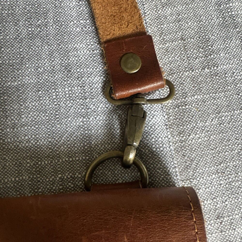 Unbranded Authentic Leather Crossbody Satchel Bag Brown - Picture 3 of 8